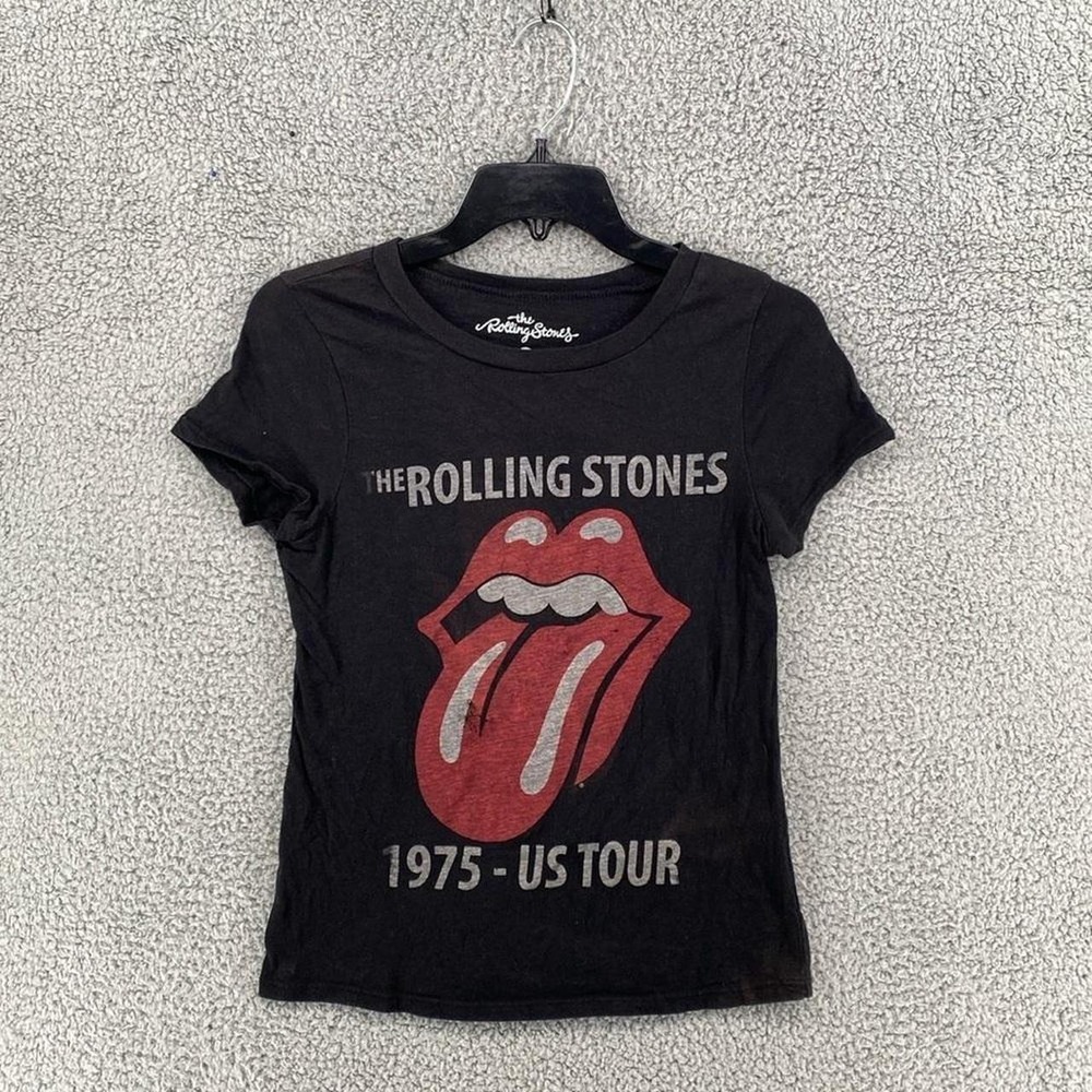 The Rolling Stones 1975 US Tour 2020 Bravado Graphic Black T-Shirt Women's Sm